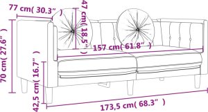 vidaXL Sofa 2-osobowa z poduszkami, ciemnozielona, aksamit 9