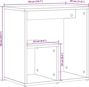 vidaXL Stolik boczny, czarny, 50x30x50 cm, materiał drewnopochodny 10