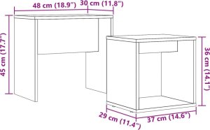 vidaXL Stoliki kawowe, wsuwane jeden po drugi, 2 szt., dąb artisan 10
