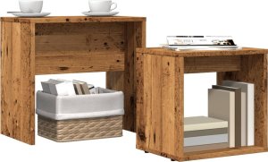 vidaXL Stoliki kawowe, wsuwane jeden po drugi, 2 szt., stare drewno 3