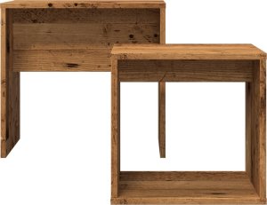 vidaXL Stoliki kawowe, wsuwane jeden po drugi, 2 szt., stare drewno 4