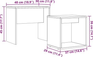 vidaXL Stoliki kawowe, wsuwane jeden po drugi, 2 szt., stare drewno 10