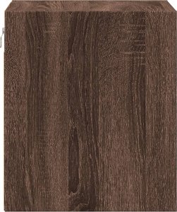 vidaXL Wisząca szafka nocna z podświetleniem LED, brązowy dąb 8
