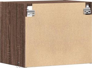 vidaXL Wisząca szafka nocna z podświetleniem LED, brązowy dąb 9