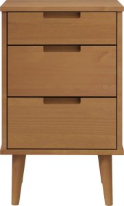 vidaXL Szafka nocna MOLDE, brązowa, 40x35x65 cm, lite drewno sosnowe 4