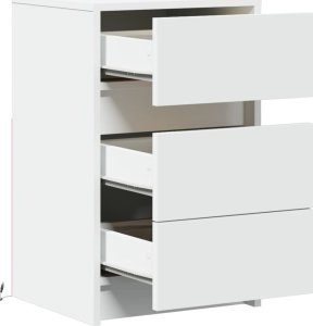 vidaXL Szafka nocna z LED, biała 12