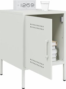 vidaXL Szafka nocna, biała, 36x39x50,5 cm, stal 5