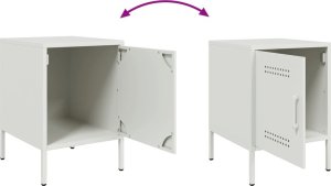 vidaXL Szafka nocna, biała, 36x39x50,5 cm, stal 10