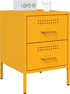 vidaXL Szafki nocne, 2 szt., musztardowe, 36x39x50,5 cm, stal 3