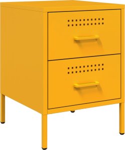 vidaXL Szafki nocne, 2 szt., musztardowe, 36x39x50,5 cm, stal 5