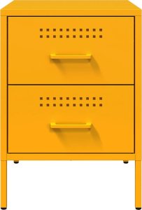 vidaXL Szafki nocne, 2 szt., musztardowe, 36x39x50,5 cm, stal 6