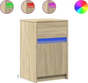 vidaXL Szafki nocne z LED, 2 szt., dąb sonoma 2