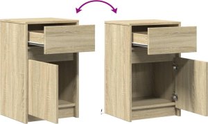 vidaXL Szafki nocne z LED, 2 szt., dąb sonoma 10