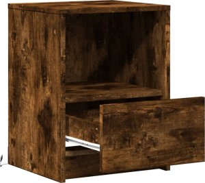 vidaXL Szafka nocna z LED, przydymiony dąb 12