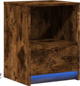 vidaXL Szafka nocna z LED, przydymiony dąb 3