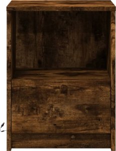 vidaXL Szafka nocna z LED, przydymiony dąb 6