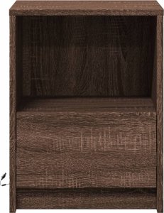 vidaXL Szafka nocna z LED, kolor brązowy dąb 6