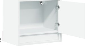 vidaXL Wiszące szafki nocne z LED, 2 szt., białe 7