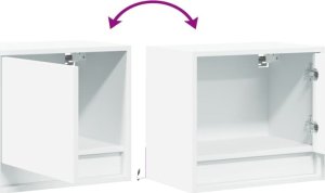 vidaXL Wiszące szafki nocne z LED, 2 szt., białe 10