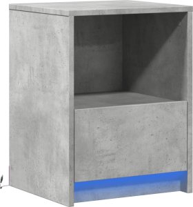 vidaXL Szafka nocna z LED, szarość betonu 3
