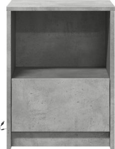 vidaXL Szafka nocna z LED, szarość betonu 6