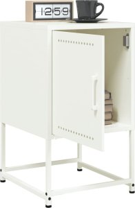 vidaXL Szafki nocne, 2 szt., białe, 36x39x60,5 cm, stal 4