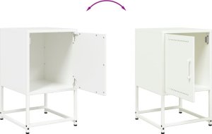 vidaXL Szafki nocne, 2 szt., białe, 36x39x60,5 cm, stal 9