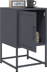 vidaXL Szafki nocne, 2 szt., antracytowe, 36x39x60,5 cm, stal 4