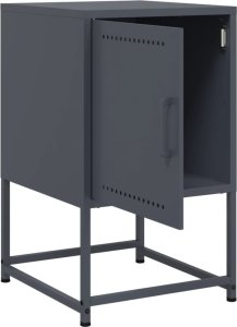 vidaXL Szafki nocne, 2 szt., antracytowe, 36x39x60,5 cm, stal 10