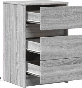 vidaXL Szafka nocna z LED, szary dąb sonoma 12
