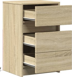 vidaXL Szafka nocna z LED, kolor dąb sonoma 12