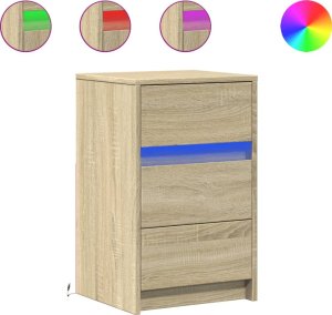 vidaXL Szafka nocna z LED, kolor dąb sonoma 2