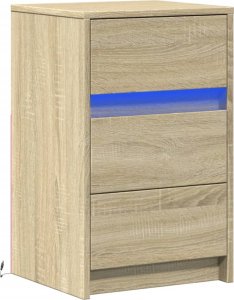 vidaXL Szafka nocna z LED, kolor dąb sonoma 3