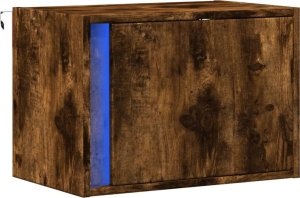 vidaXL Wisząca szafka nocna z podświetleniem LED, przydymiony dąb 3