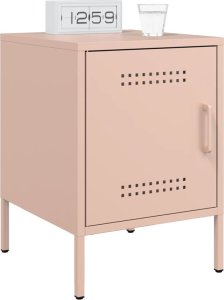 vidaXL Szafki nocne, 2 szt., różowe, 36x39x50,5 cm, stal 3