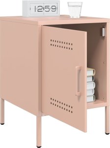 vidaXL Szafki nocne, 2 szt., różowe, 36x39x50,5 cm, stal 4
