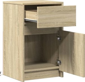 vidaXL Szafka nocna z LED, kolor dąb sonoma 9