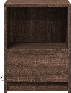 vidaXL Szafki nocne z oświetleniem LED, 2 szt., kolor brązowy dąb 6