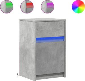 vidaXL Szafki nocne z podświetleniem LED, 2 szt., szarość betonu 2