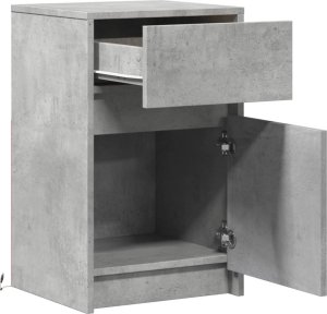 vidaXL Szafki nocne z podświetleniem LED, 2 szt., szarość betonu 9