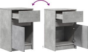 vidaXL Szafki nocne z podświetleniem LED, 2 szt., szarość betonu 10