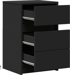 vidaXL Szafka nocna z LED, czarna 12