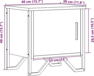 vidaXL Szafka nocna, czarna, 40x30x40 cm, materiał drewnopochodny 11