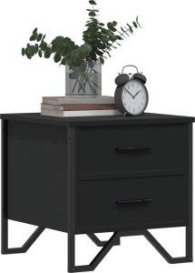 vidaXL Szafka nocna, czarna, 40x30x40 cm, materiał drewnopochodny 4