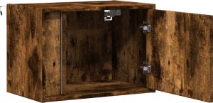 vidaXL Wiszące szafki nocne z LED, 2 szt., przydymiony dąb 7