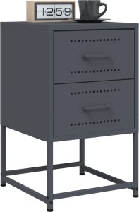 vidaXL Szafka nocna, antracytowa, 36x39x60,5 cm, stal 4