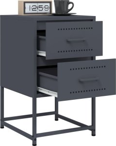 vidaXL Szafka nocna, antracytowa, 36x39x60,5 cm, stal 5