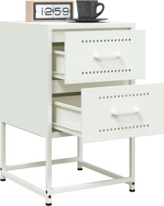 vidaXL Szafki nocne, 2 szt., białe, 36x39x60,5 cm, stal 4