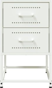 vidaXL Szafki nocne, 2 szt., białe, 36x39x60,5 cm, stal 5