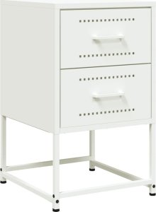 vidaXL Szafki nocne, 2 szt., białe, 36x39x60,5 cm, stal 6